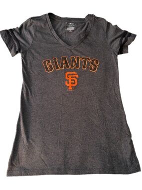 San Francisco Giants Women’s V-Neck Tee Gray Size Small MLB